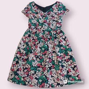 NWOT BROOKS BROTHERS Floral Cotton Waffle Textured Dress, Fully Lined, Size 8